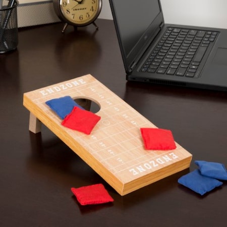 Toy Time Tabletop Cornhole Mini Travel Wood Beanbag Toss Skill Game for Kids and Adults (Single Board) 451473YPY